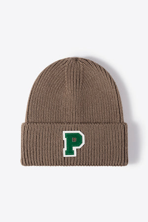 Open image in slideshow, Letter Patch Cuffed Knit Beanie
