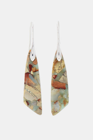 Open image in slideshow, Handmade Natural Stone Dangle Earrings
