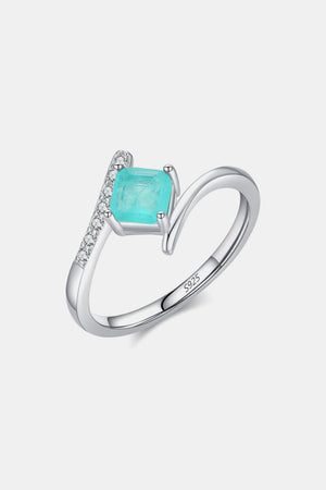 Open image in slideshow, 925 Sterling Silver Square Shape Tourmaline Ring
