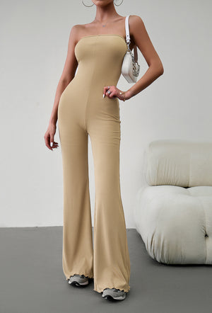 Open image in slideshow, Strapless Lace-Up Jumpsuit
