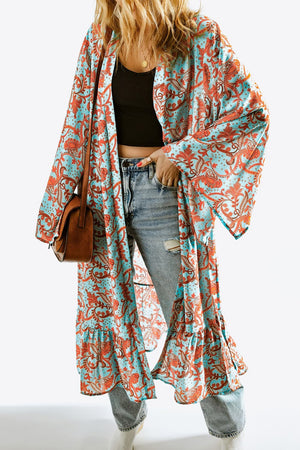 Open image in slideshow, Printed Open Front Duster Cardigan
