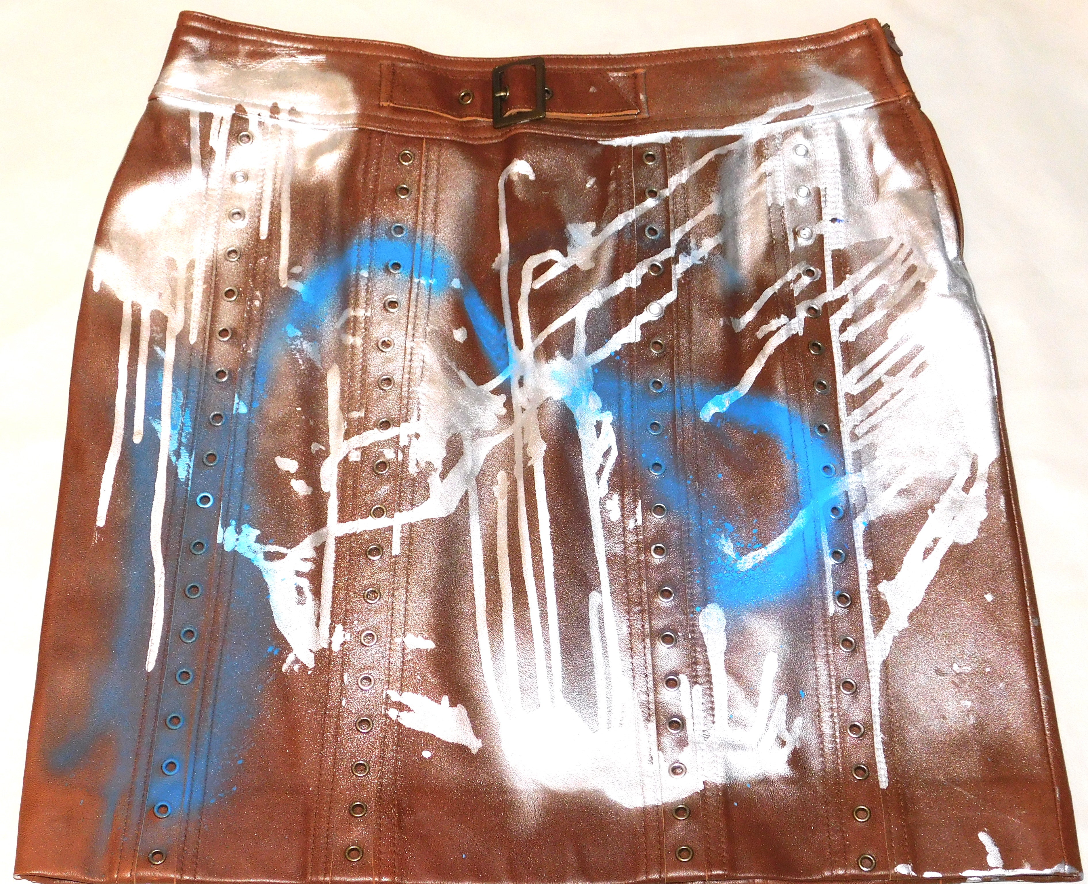 Vintage Leather Graphic COCO MINI Skirt - LIONBODY