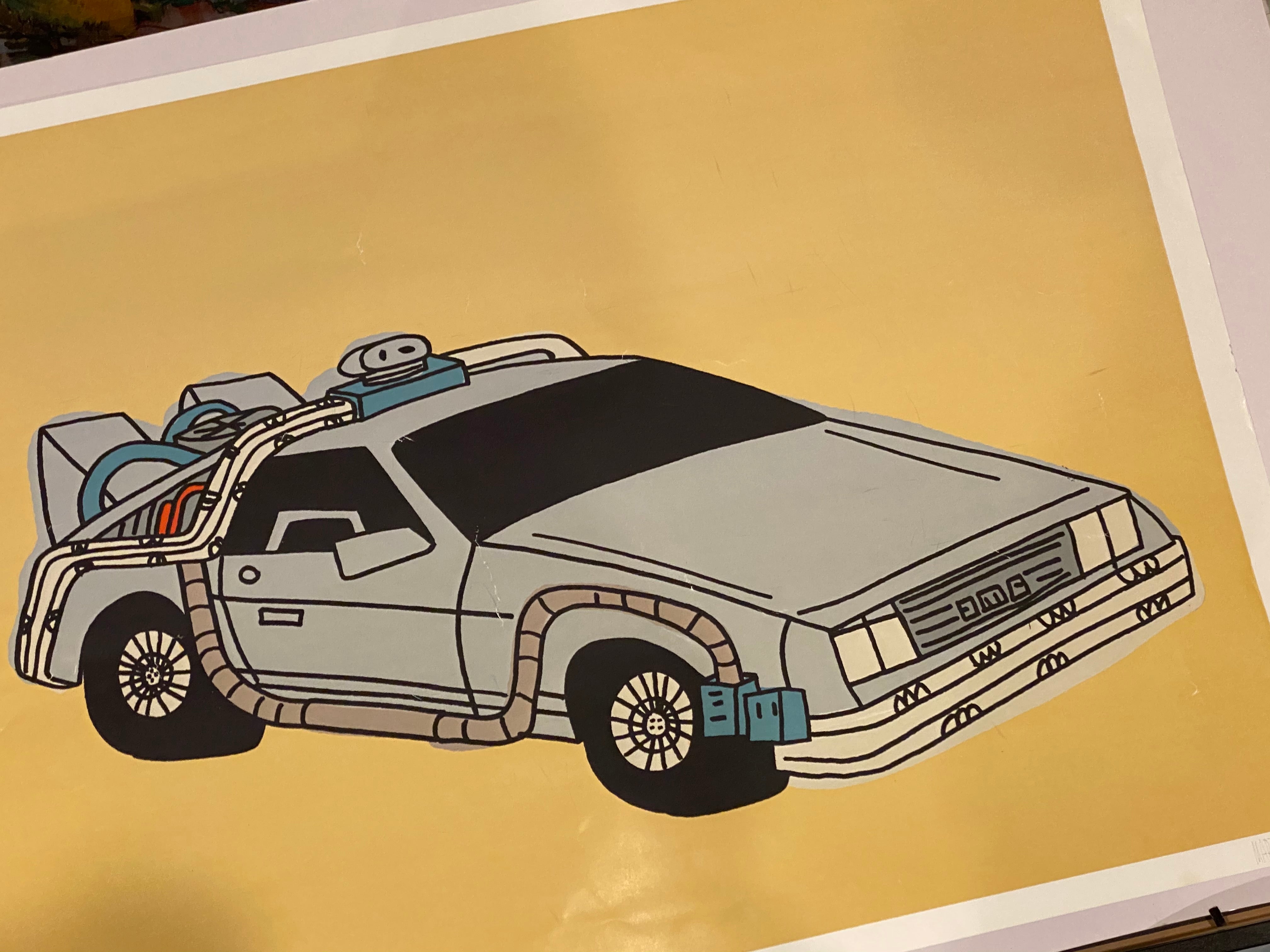 Rare Marz Jr. Nostalgic DMC DeLorean Pop Art Original Signed - LIONBODY