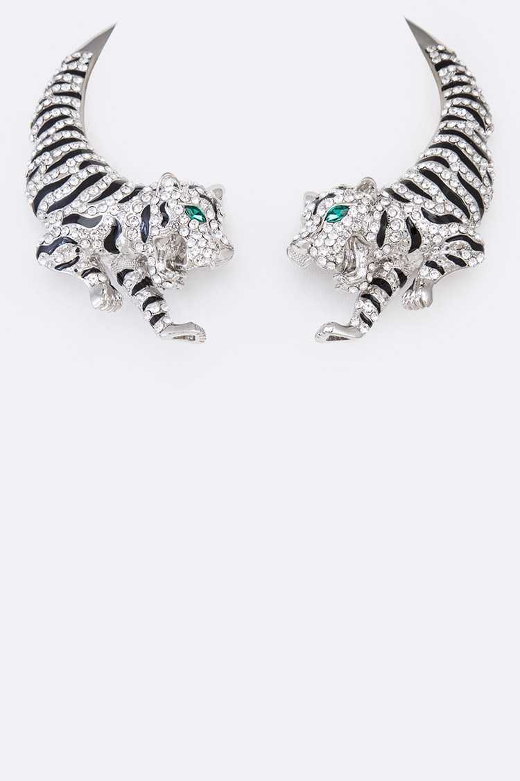 Tiger Encrusted Necklace