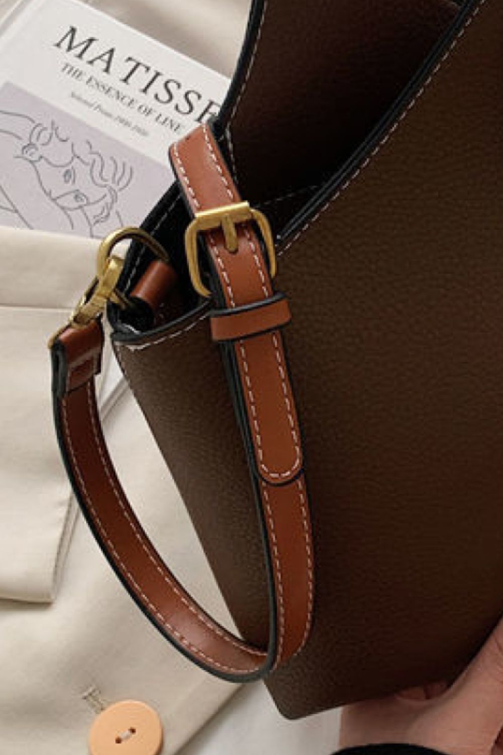 The Nandi Leather Bucket Bag