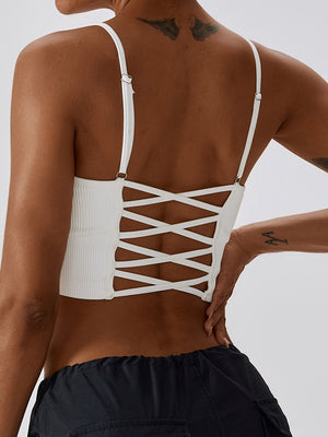 Open image in slideshow, Lace-Up Cropped Tank Top
