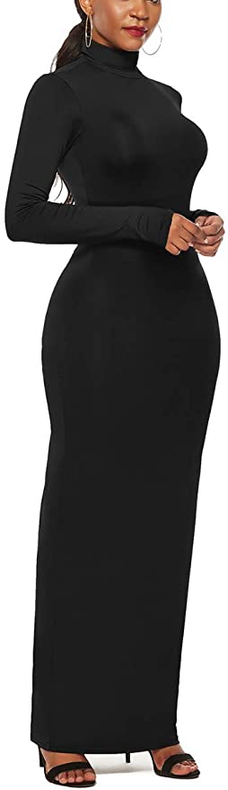 Structured Black Simple Fitted Dress