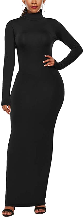 Structured Black Simple Fitted Dress
