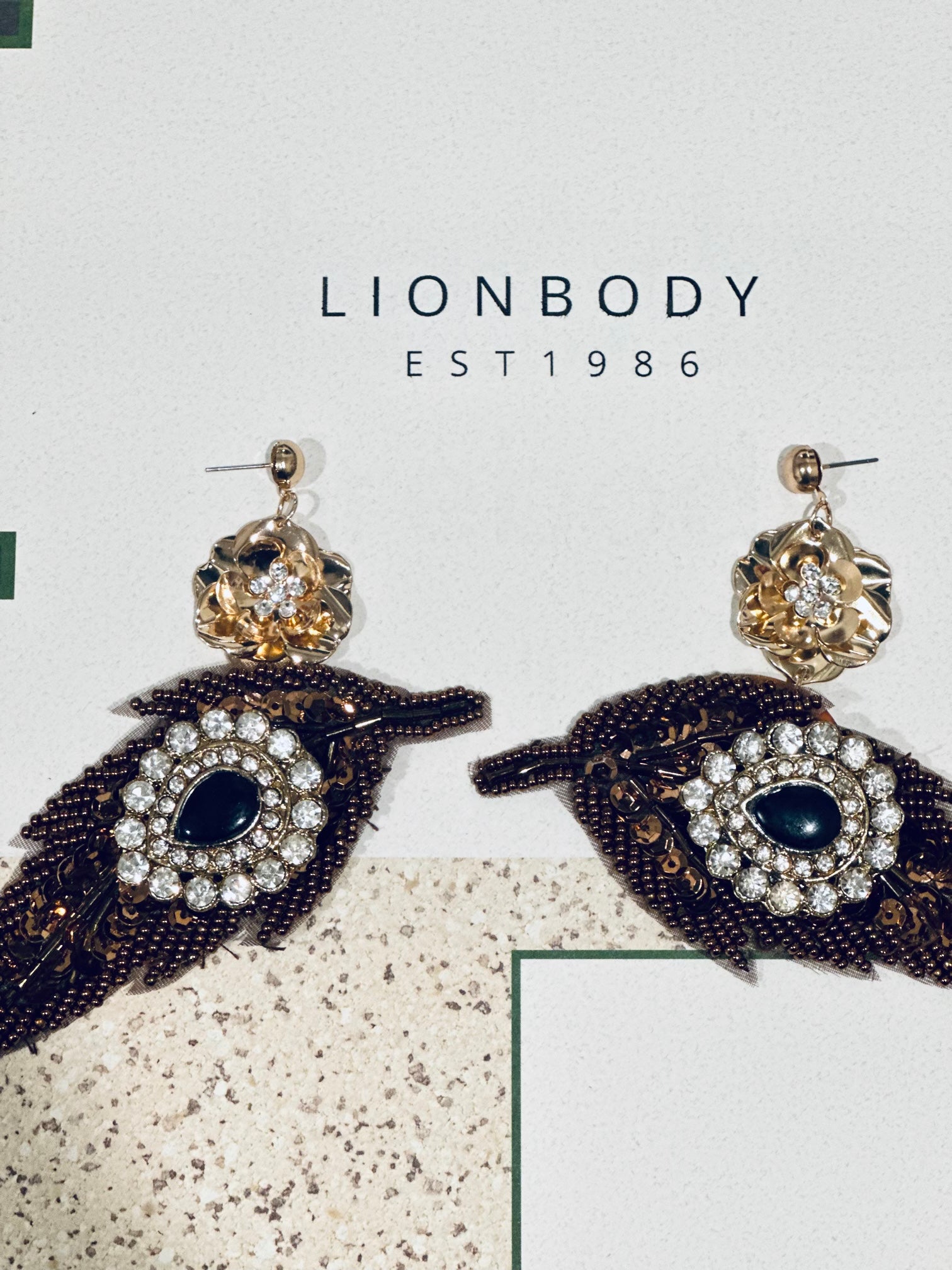 Brown Beaded Earrings | LIONBODY
