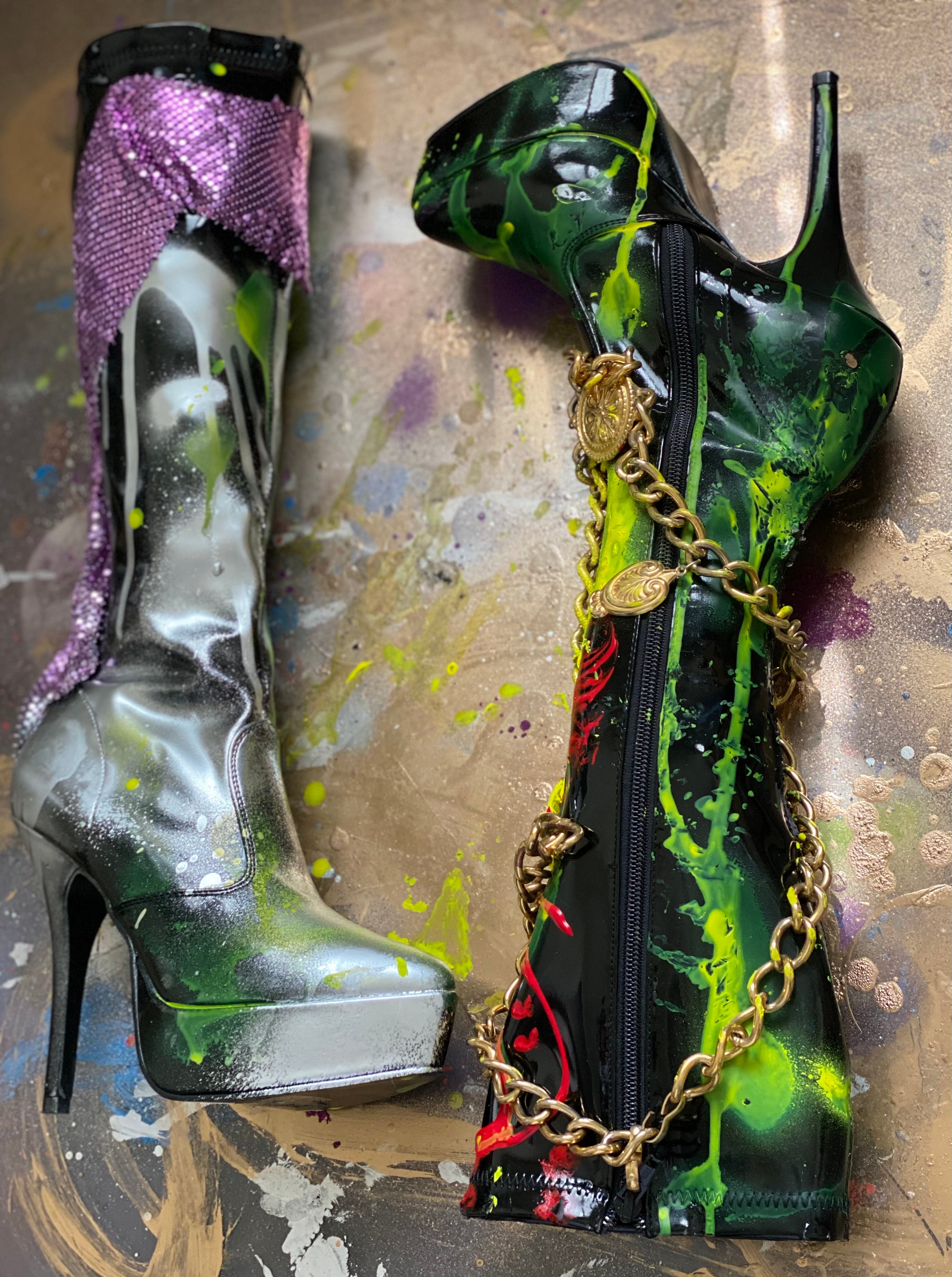 Platform Boot PsyBoot Chained Up Pretty Size 6 only!