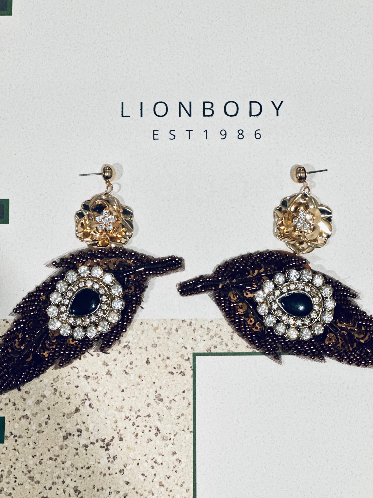 Brown Beaded Earrings | LIONBODY